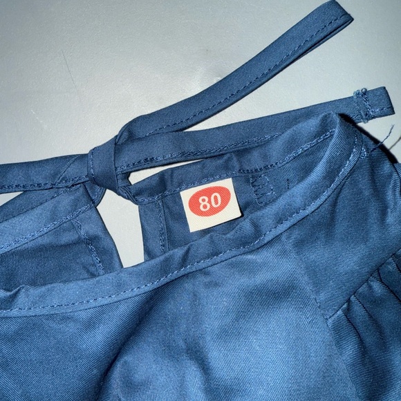 Boutique- Navy Blue Ruffled Top and Floral Bloomers Set - Picture 5 of 5